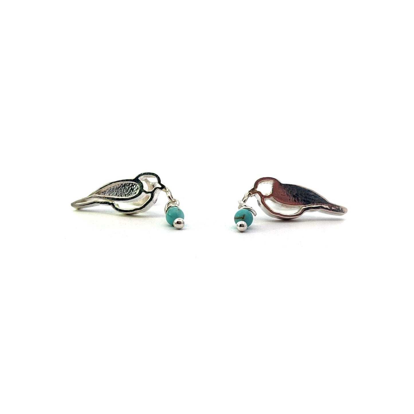 Sterling Silver Turquoise Bird Studs