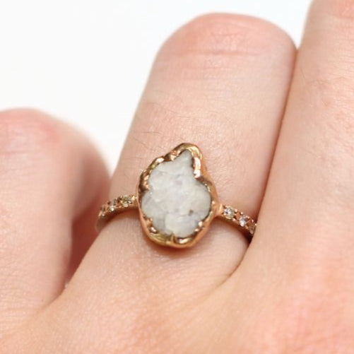 White Flame - Rough Sapphire Engagement Ring