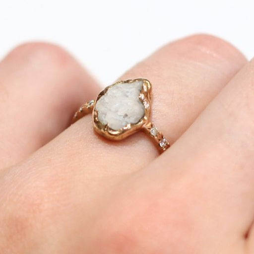 White Flame - Rough Sapphire Engagement Ring