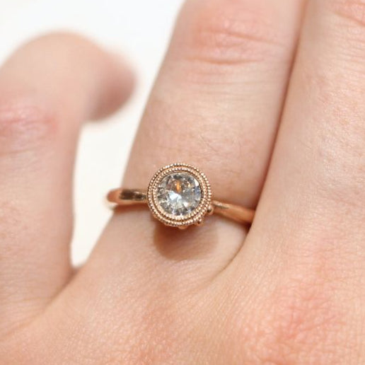 Beaded Tulip - Sapphire Engagement Ring