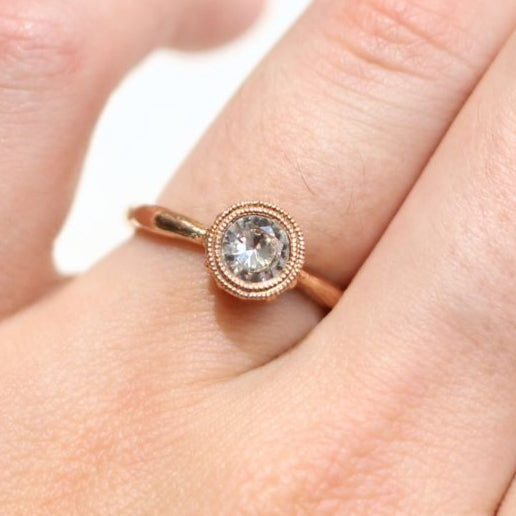 Beaded Tulip - Sapphire Engagement Ring