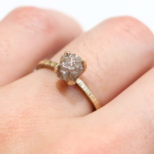 Rough Diamond Engagement Ring