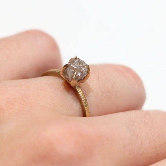 Rough Diamond Engagement Ring