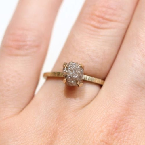 Rough Diamond Engagement Ring