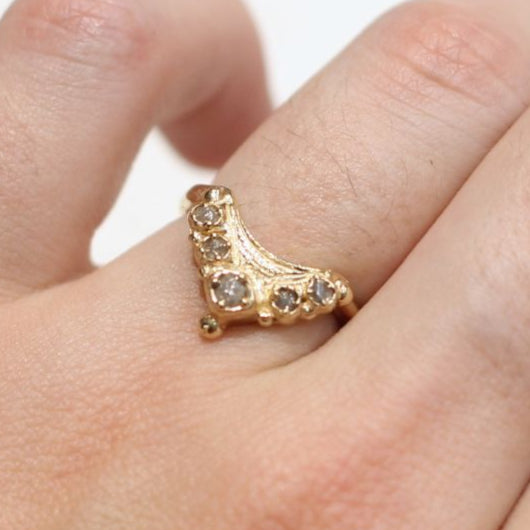 Taj - Rough Diamond Contour Band