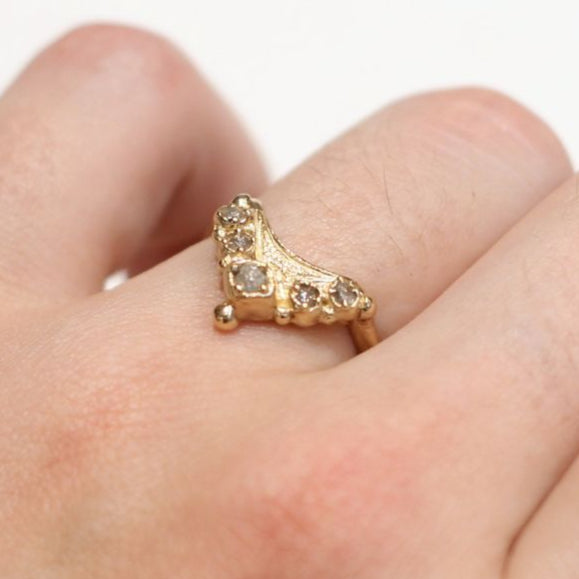 Taj - Rough Diamond Contour Band