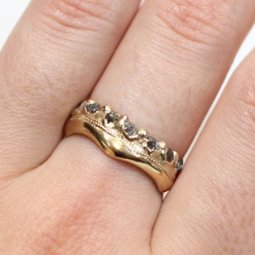 Rough Diamond Wedding band