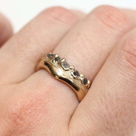Rough Diamond Wedding band