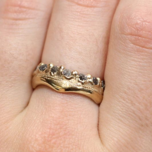 Rough Diamond Wedding band