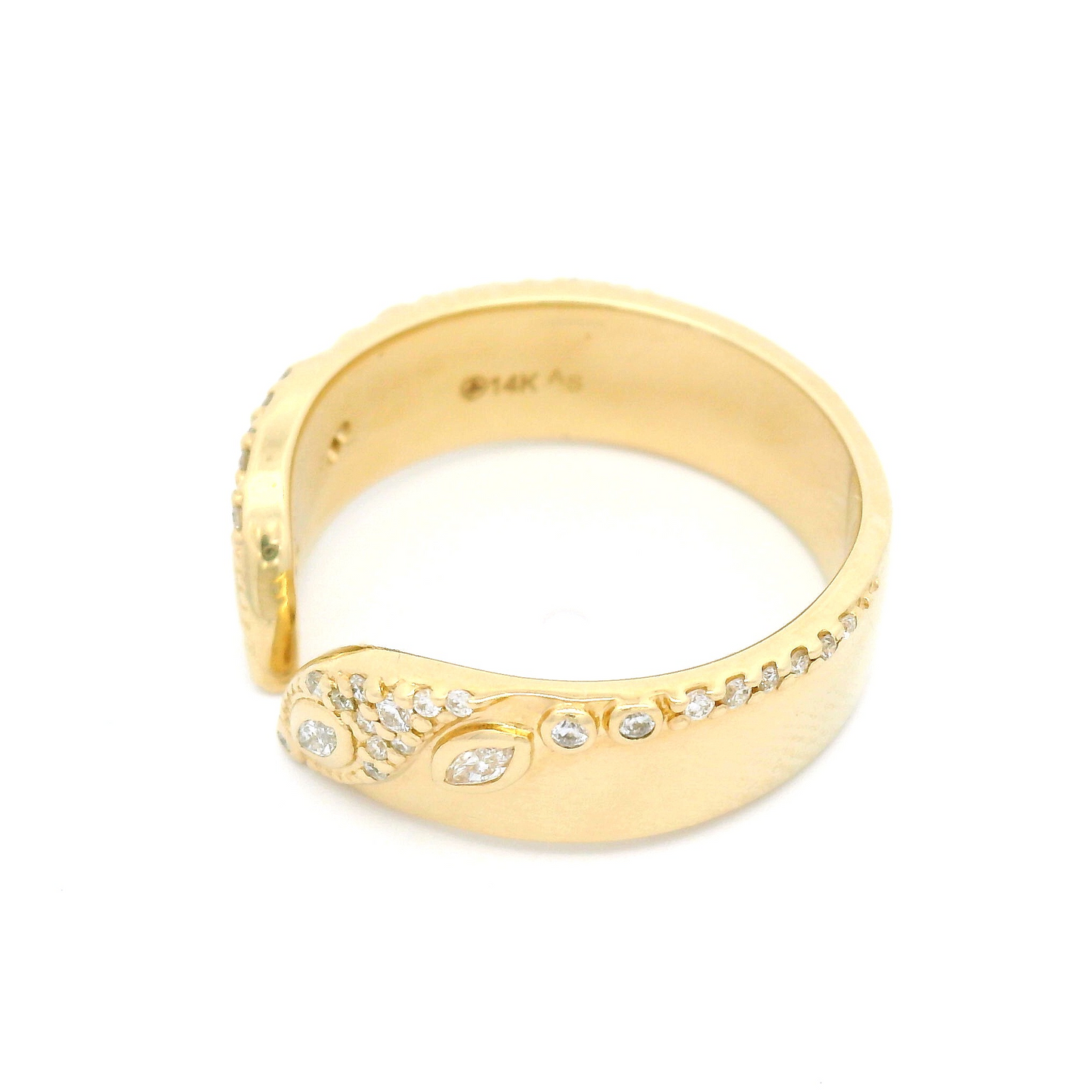 14k Yellow Open Band with 0.26cts Mixed Cut Diamonds