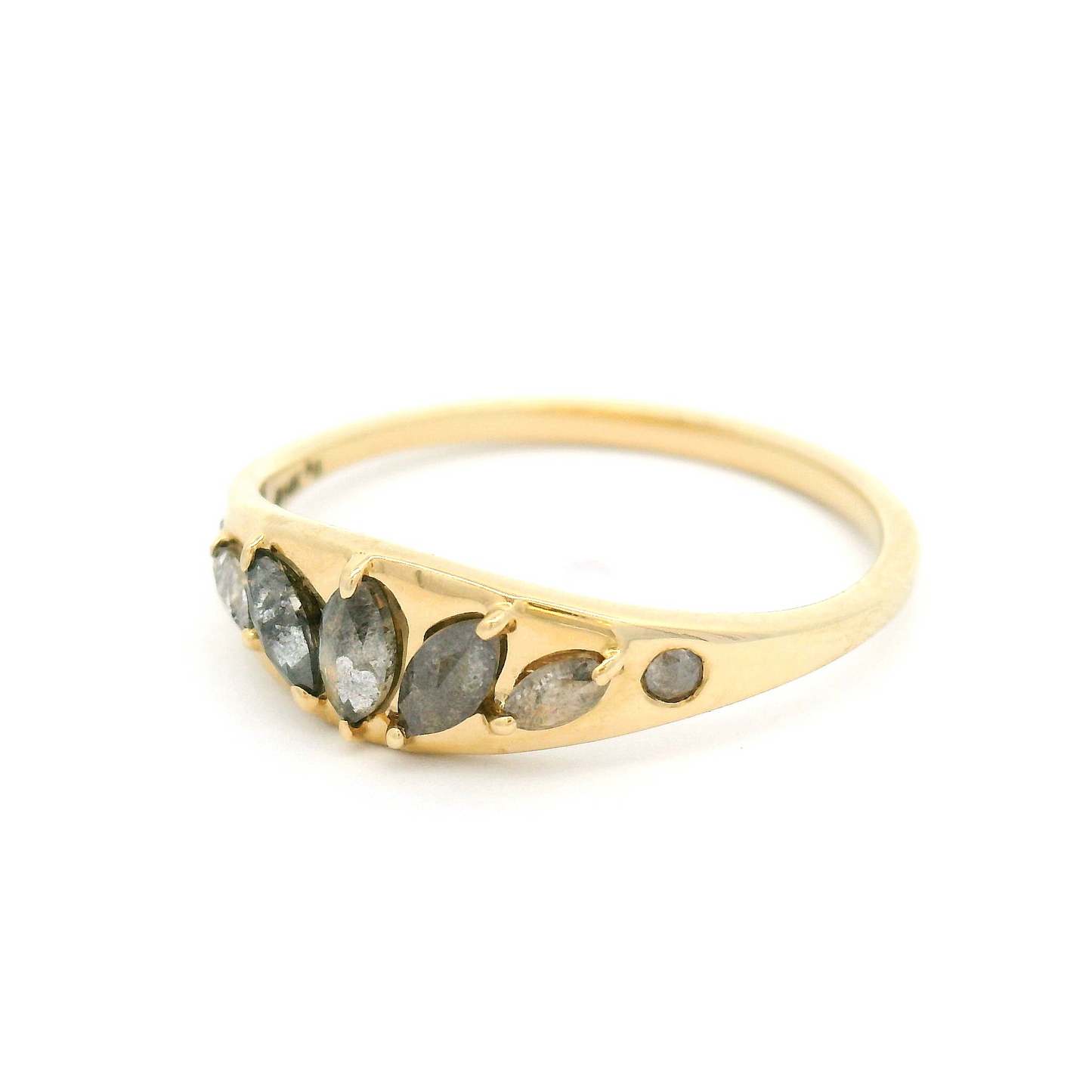 14k Yellow Ring with 0.37cts Salt & Pepper Diamonds