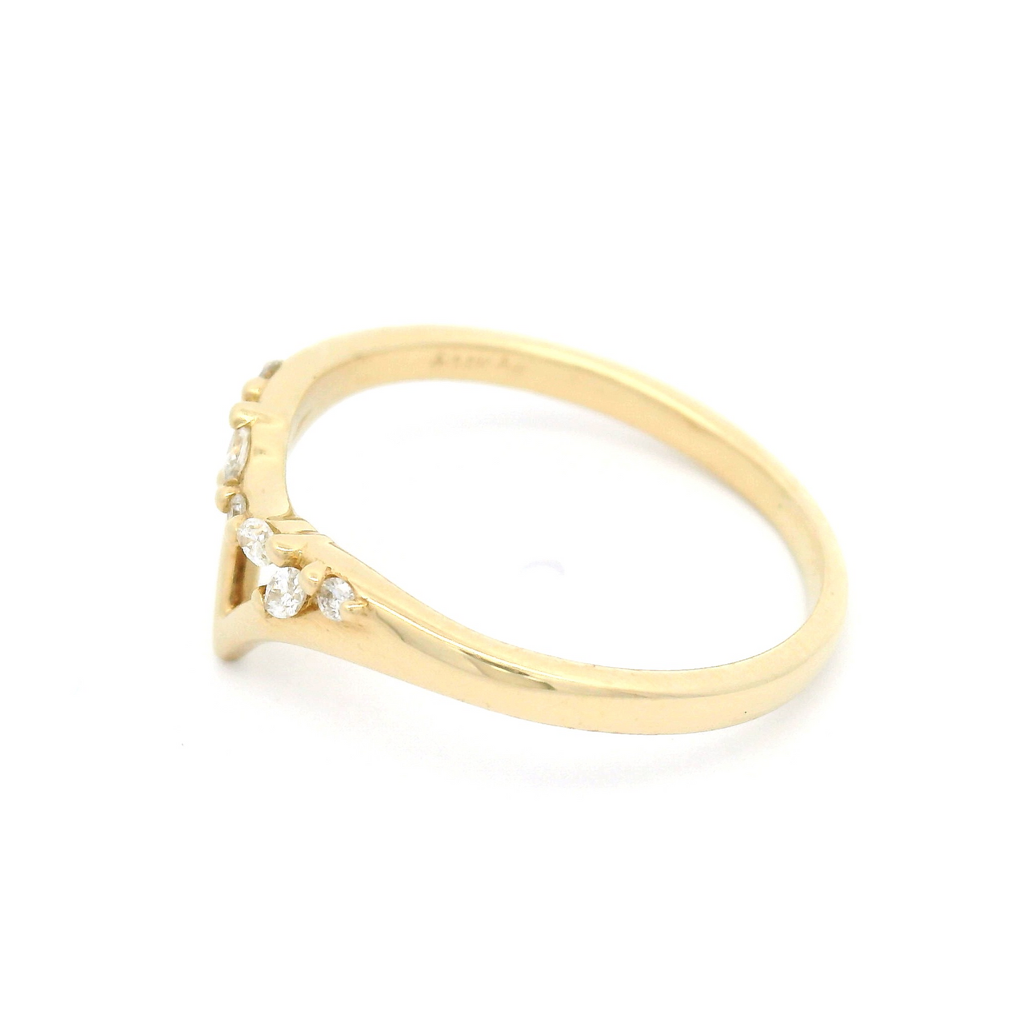 14k Yellow Wedding Band with 0.105cts Mixed Cut Diamonds