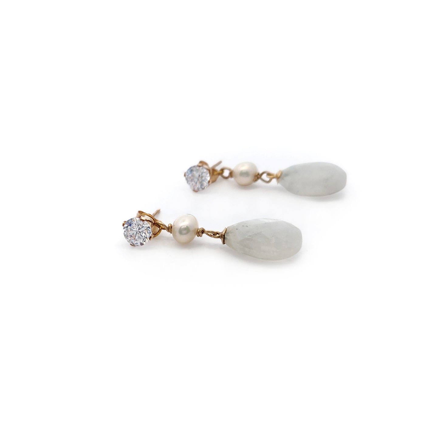 2-Ways-to-Wear CZ & Moonstone Drop Earrings