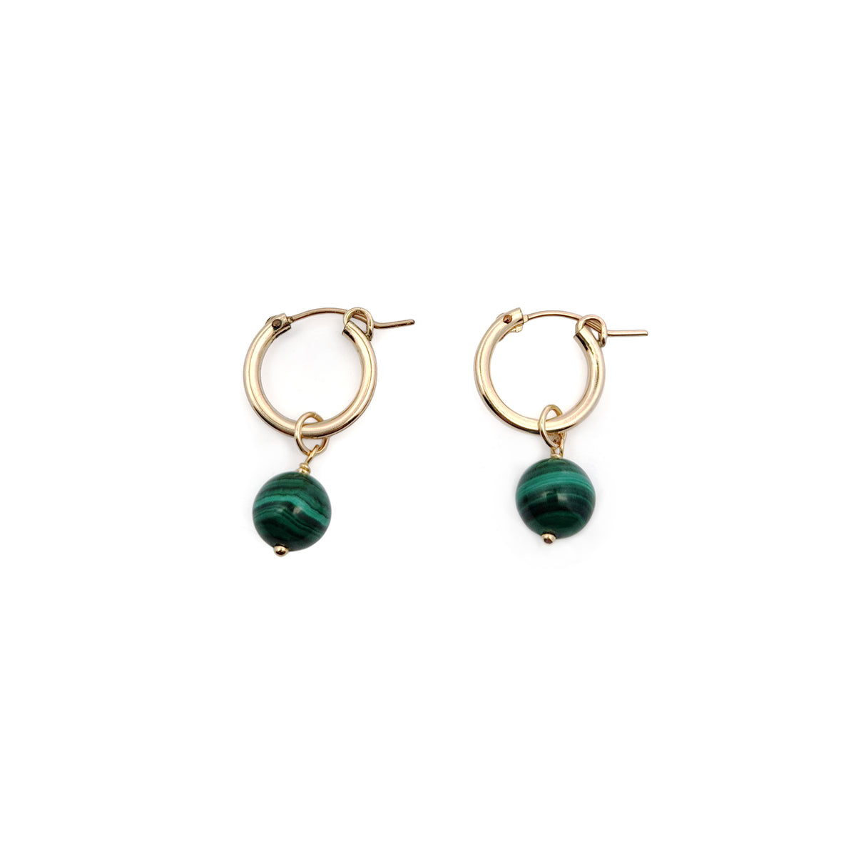 Malachite Hoop Earrings