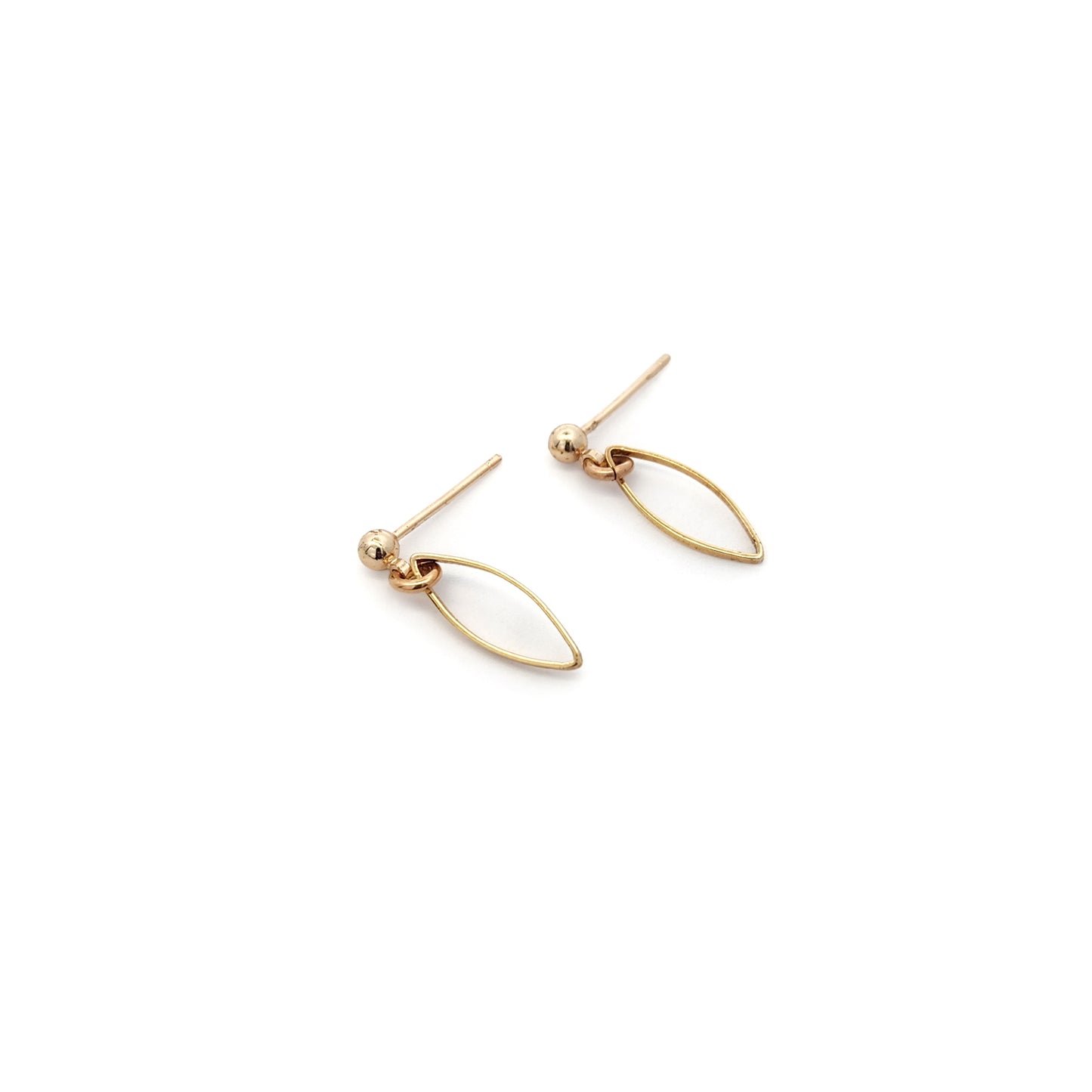 Small Open Marquise Shape Drop Earrings