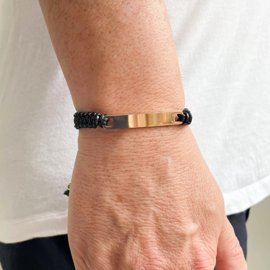 Rose Gold Engravable Braided Bracelet