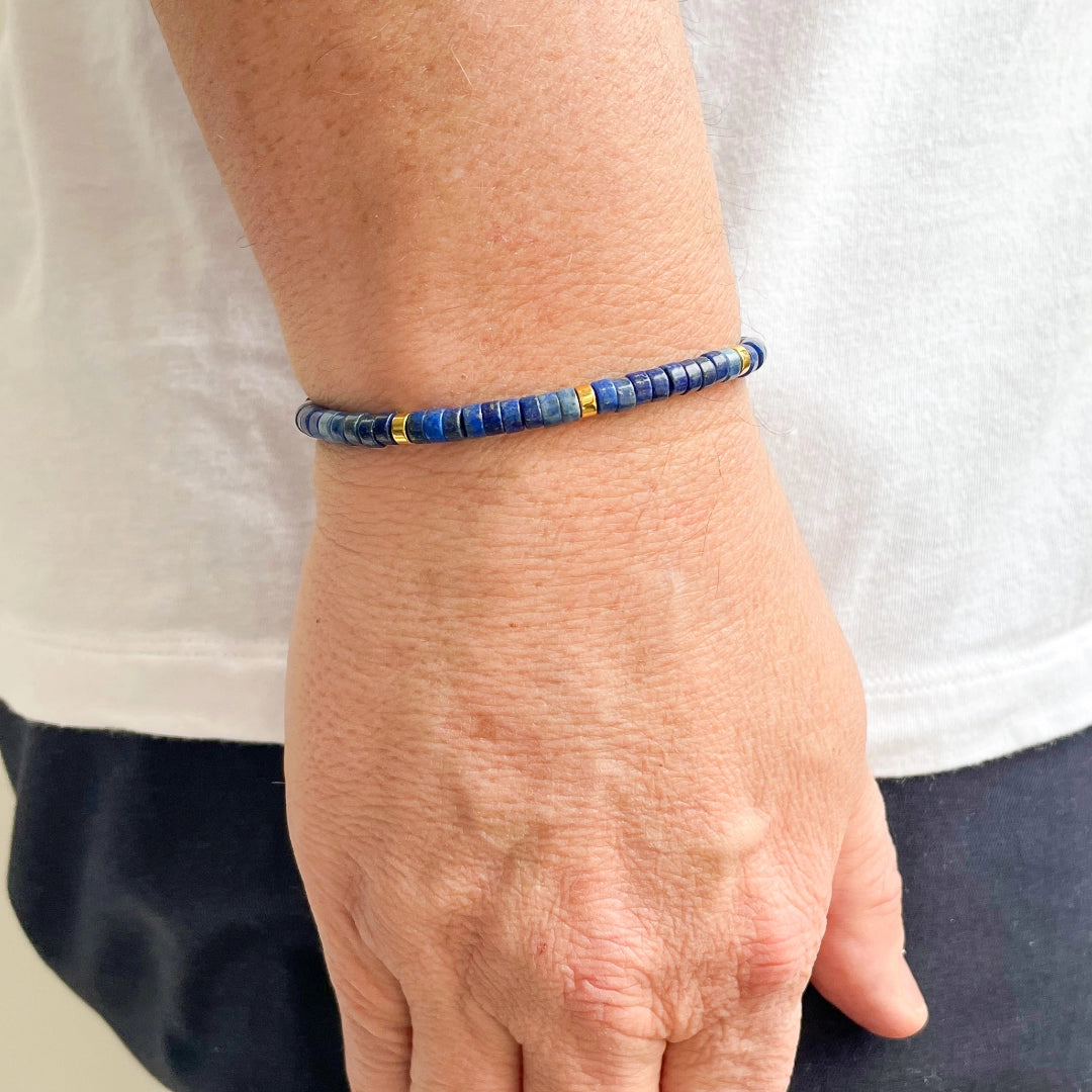 Lapis Heishi Stone Bracelet