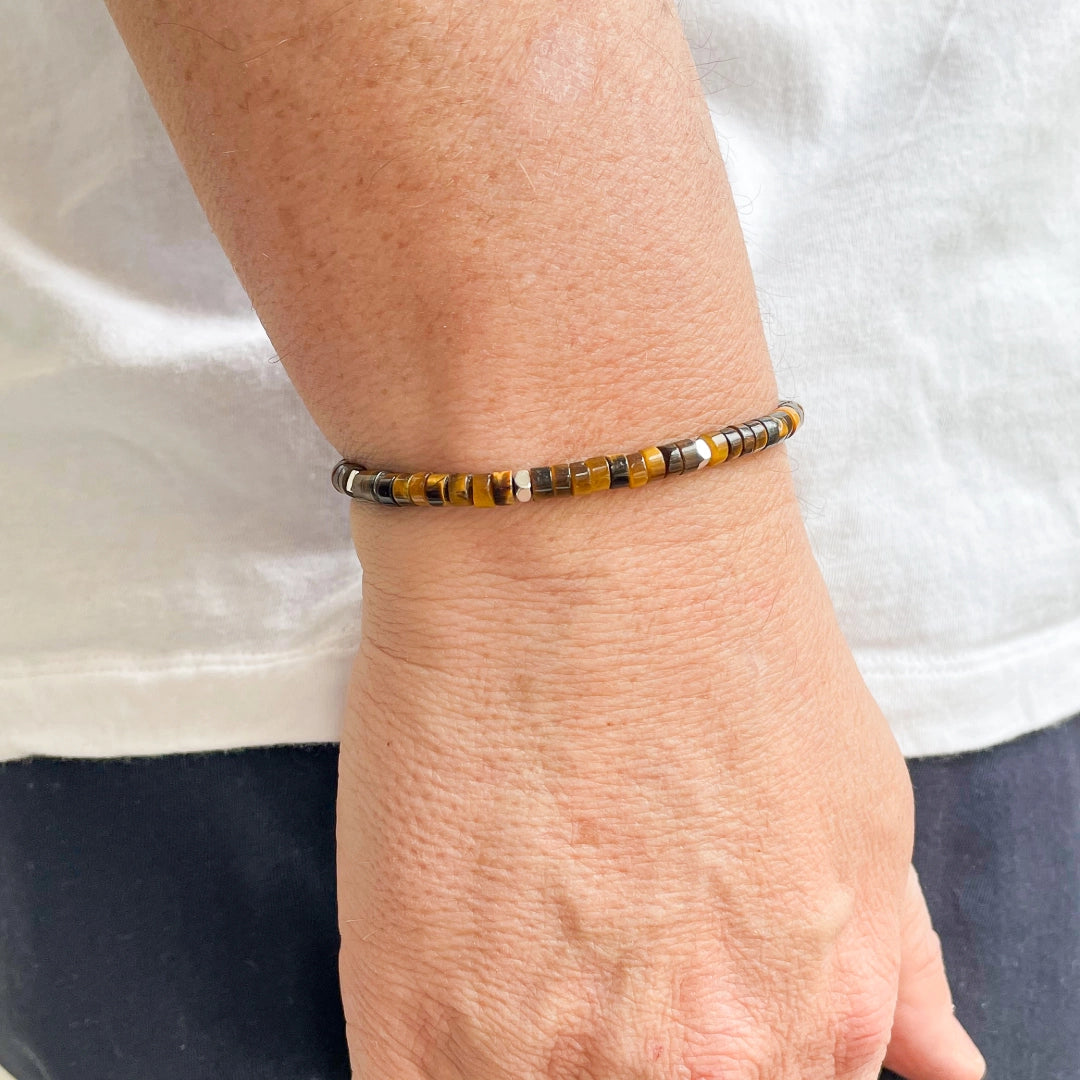 Tiger Eye Heishi Stone Bracelet