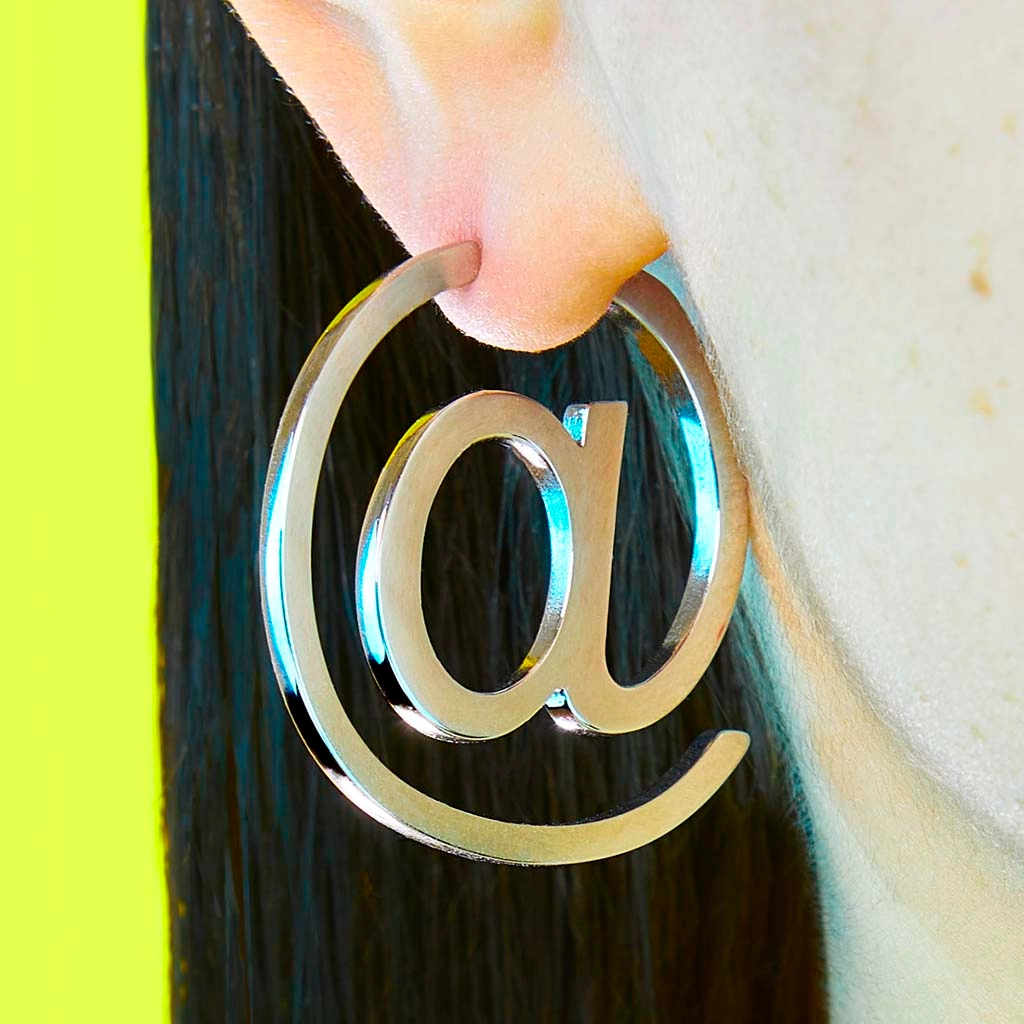 Gold "E@Rring" Earring