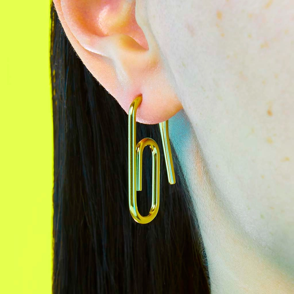 Mini Paper Clip Earring
