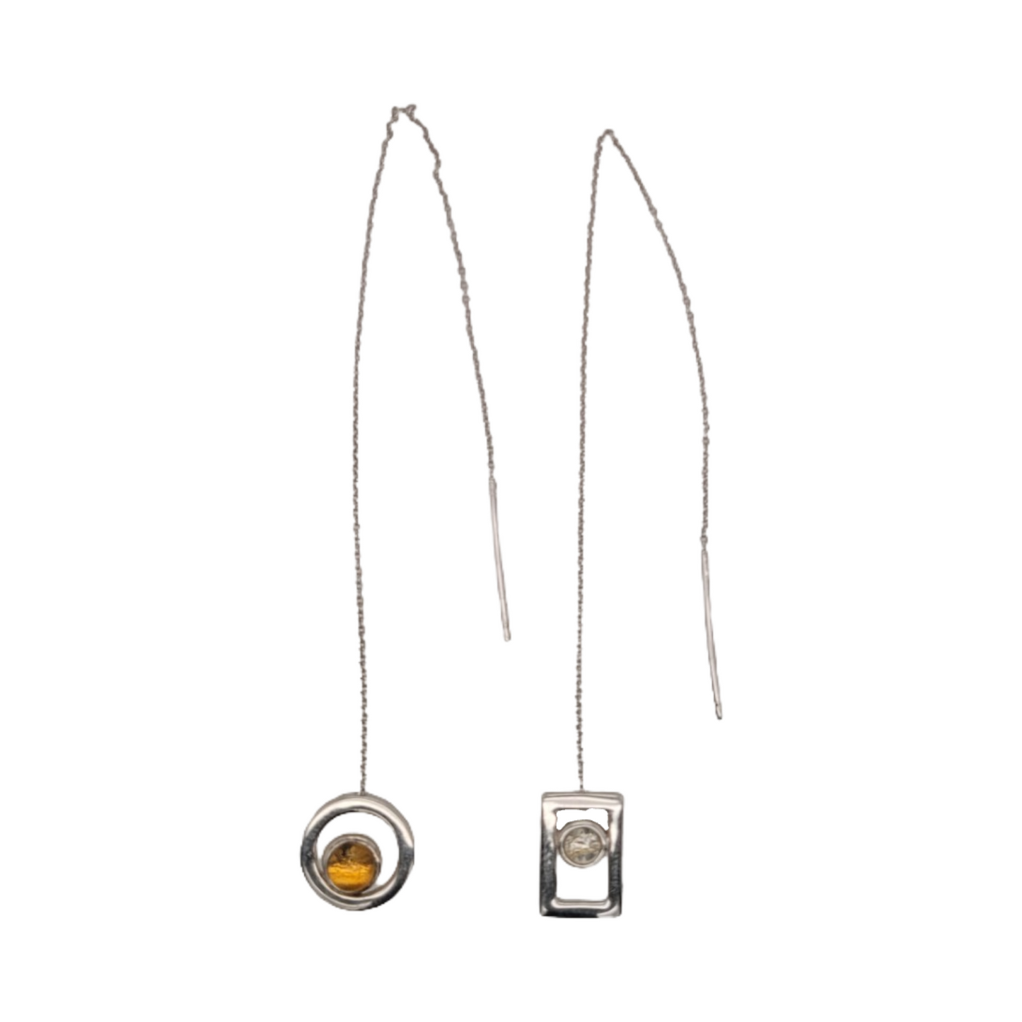 Long geometric earrings