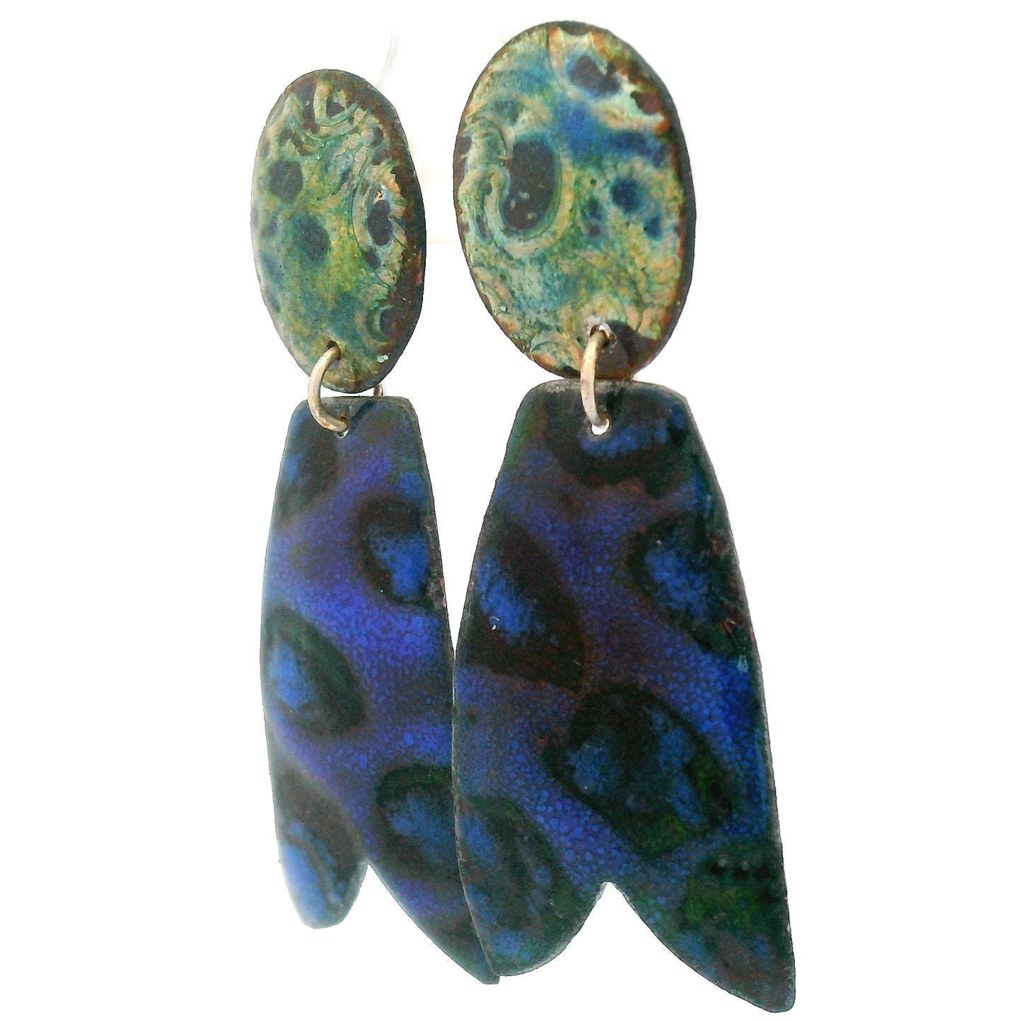 2-Piece Enamel Violet Green Earrings