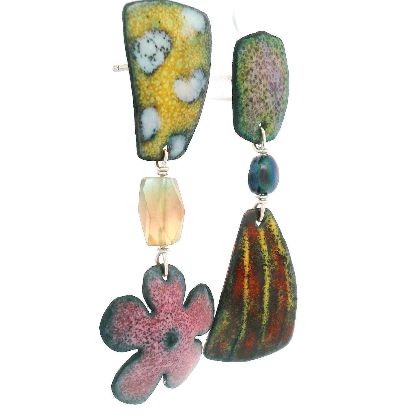 3-Piece Enamel Whimsical Earrings