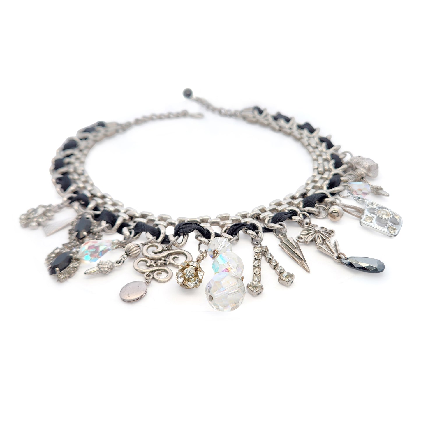 Vintage Silver-Tone Link Collar Necklace