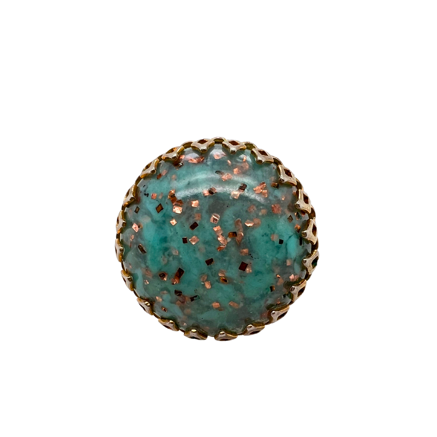 Vintage Cabachon Bronze Flecked Ring