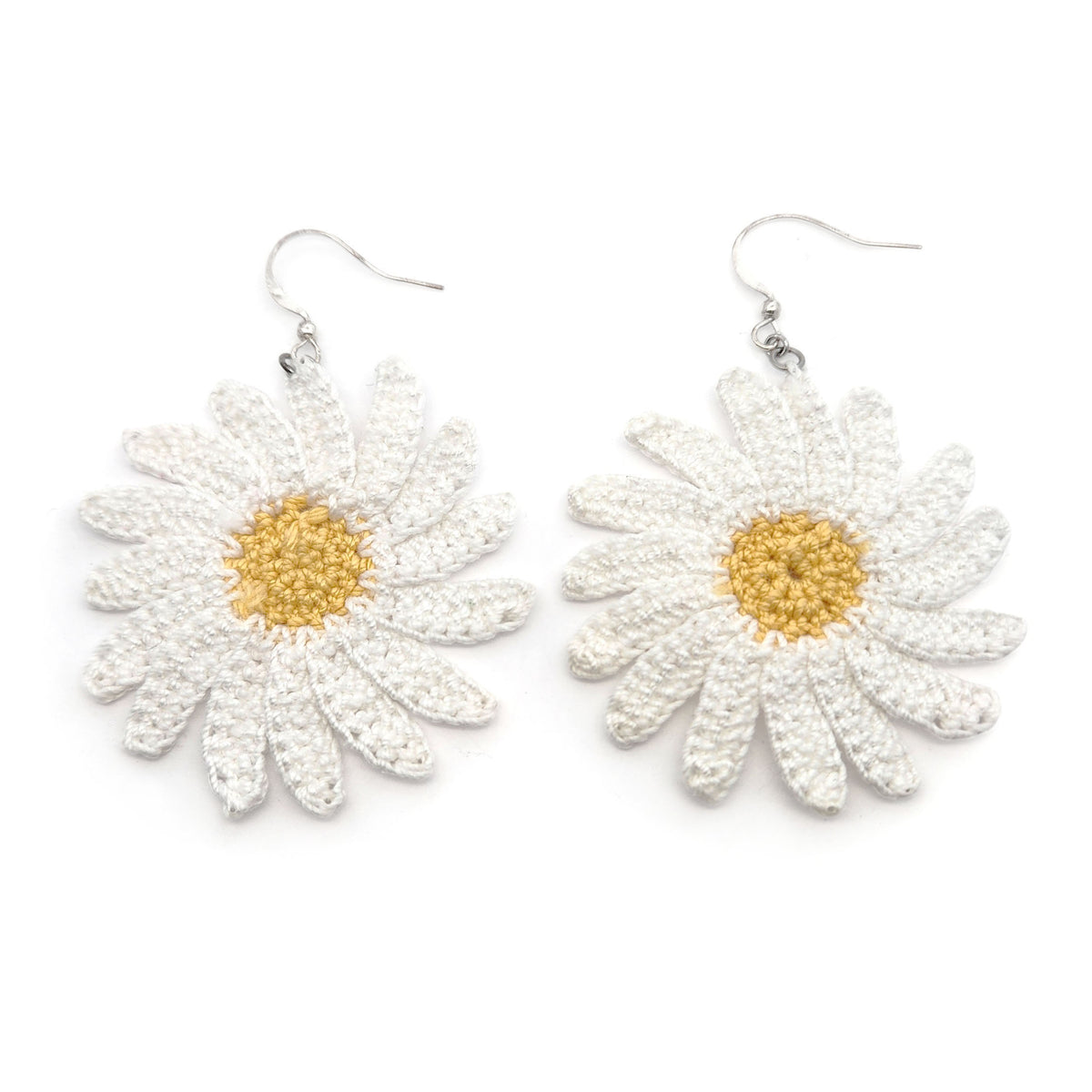 Daisy Flower Embroidery Earrings