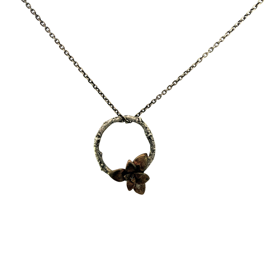 Bronze Willow Succulent Necklace