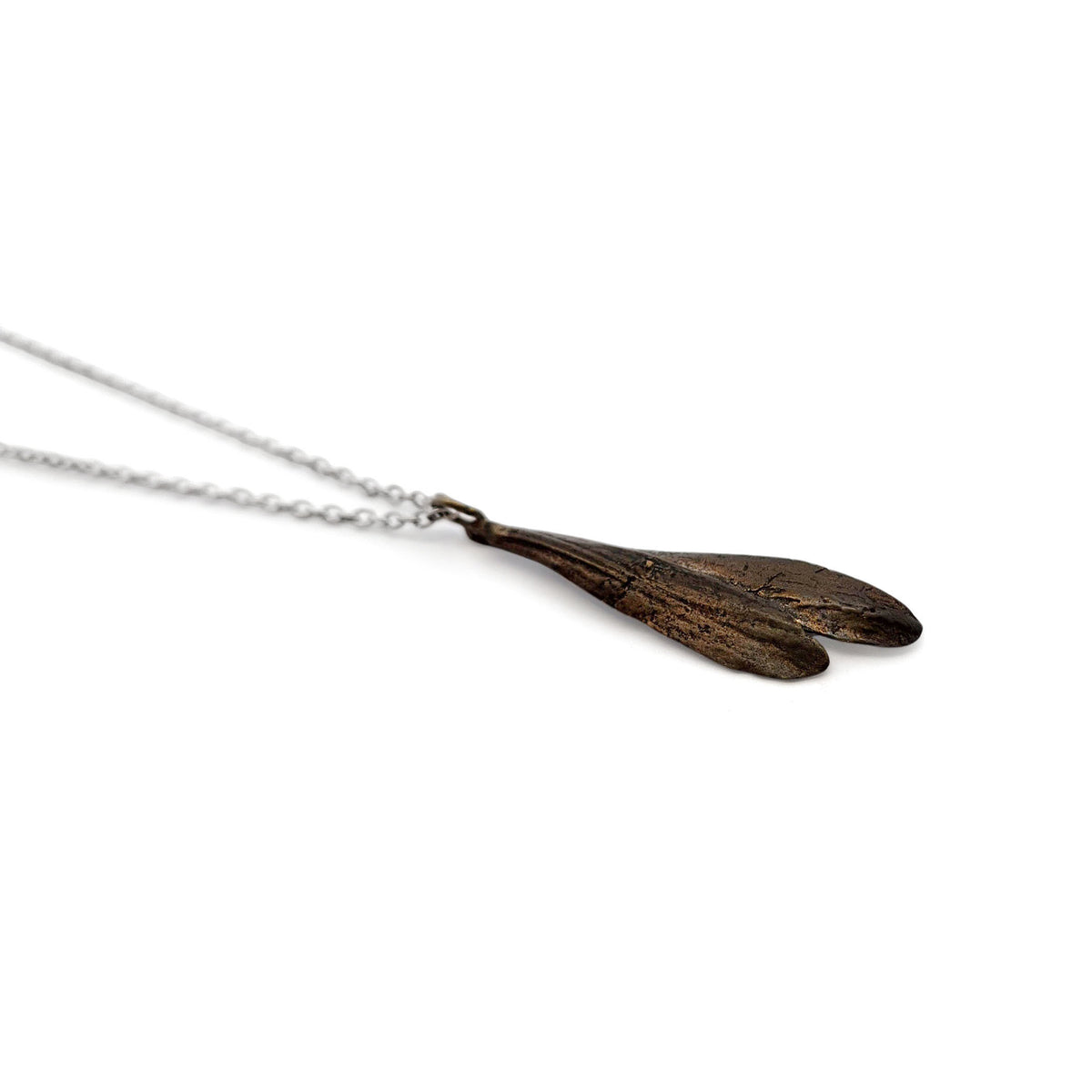 Bronze & Sterling Silver Ash Seed Pendant