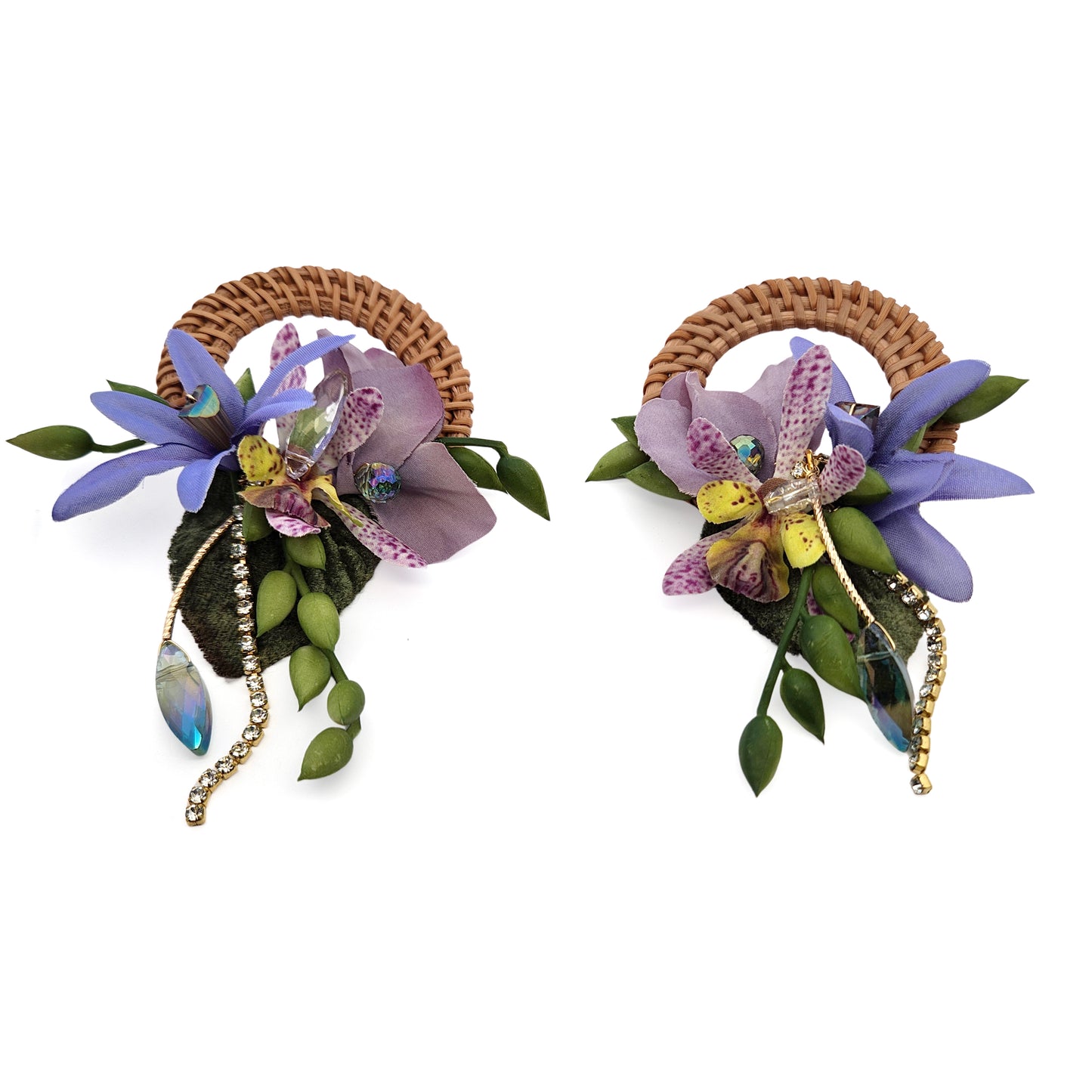 Purple Garden Party Flower Earrings