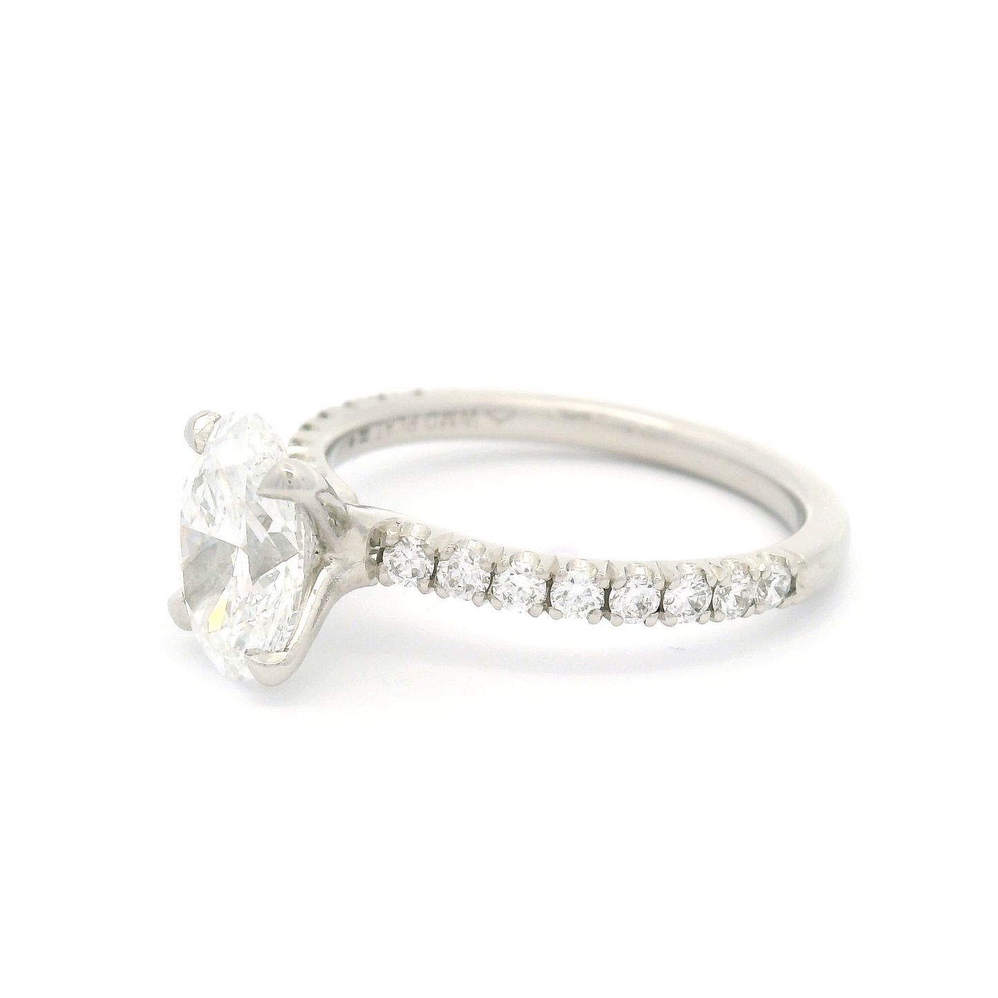 Platinum Engagement Ring with 1.72ct Lab-Grown Oval Diamond and Accent Diamonds