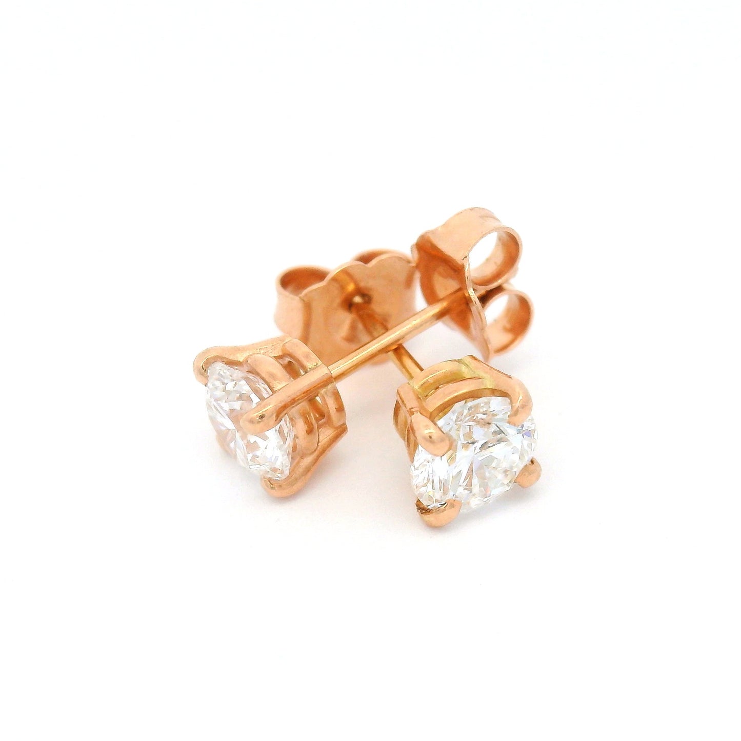 14k Rose Classic Studs with 1ct Total Lab-Grown Diamonds