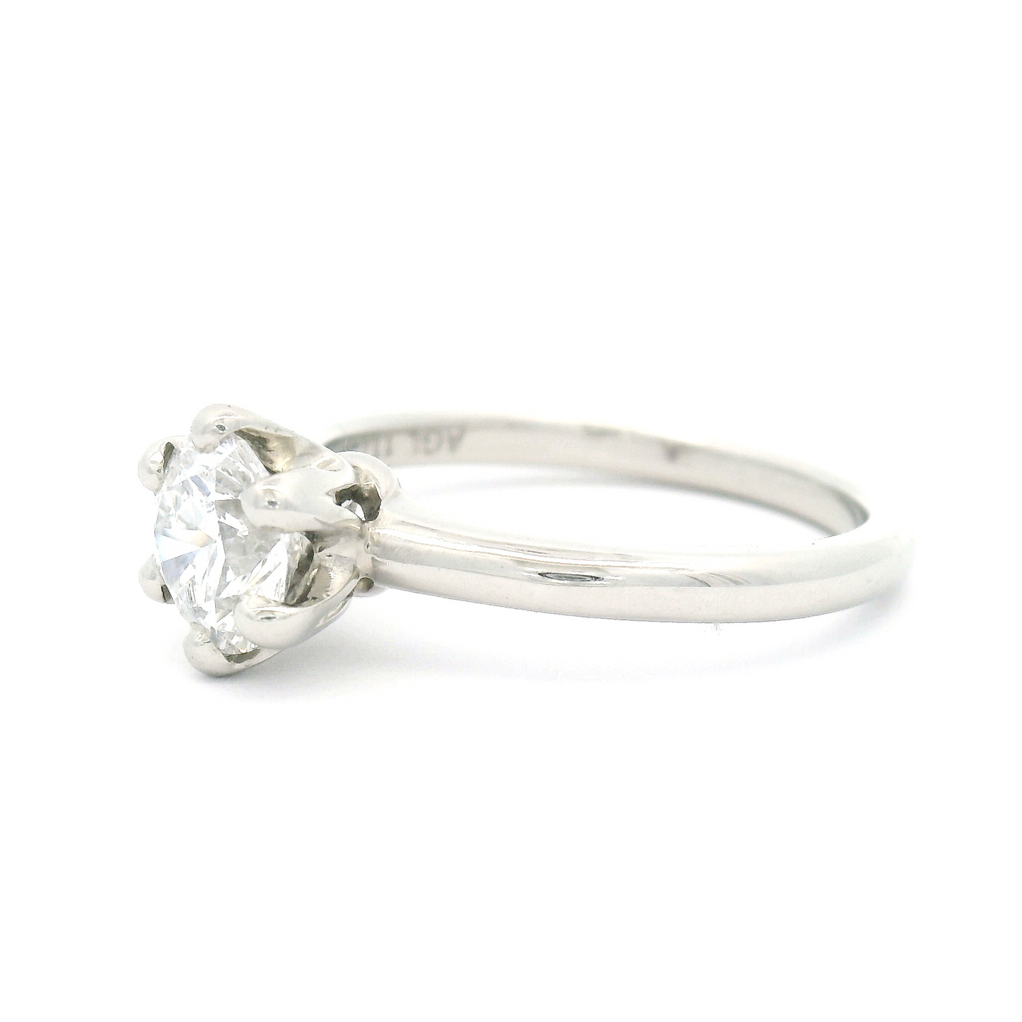Platinum Solitaire Engagement Ring with 1.0ct Lab-Grown Round Brilliant Cut Diamond