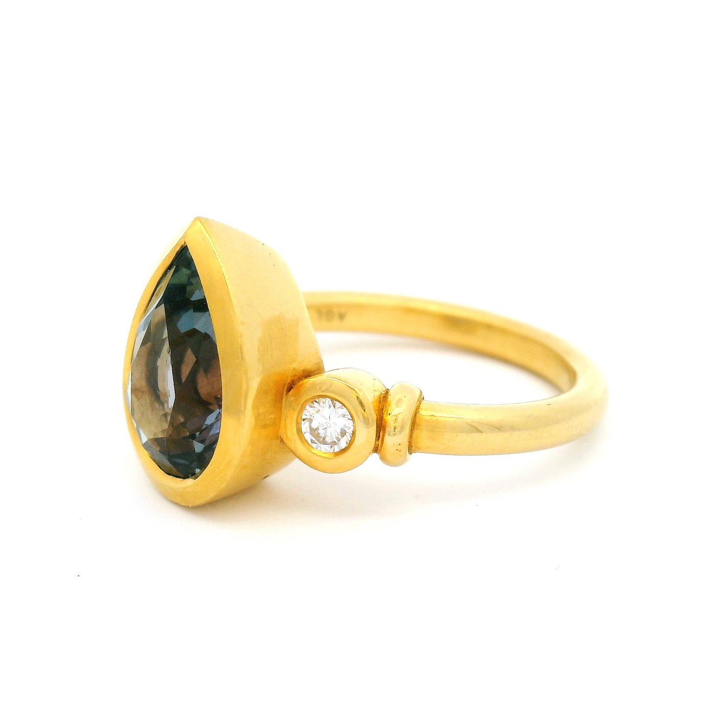 22k Yellow Gold Engagement Ring with 2.97ct Tanzanite and Accent Diamonds