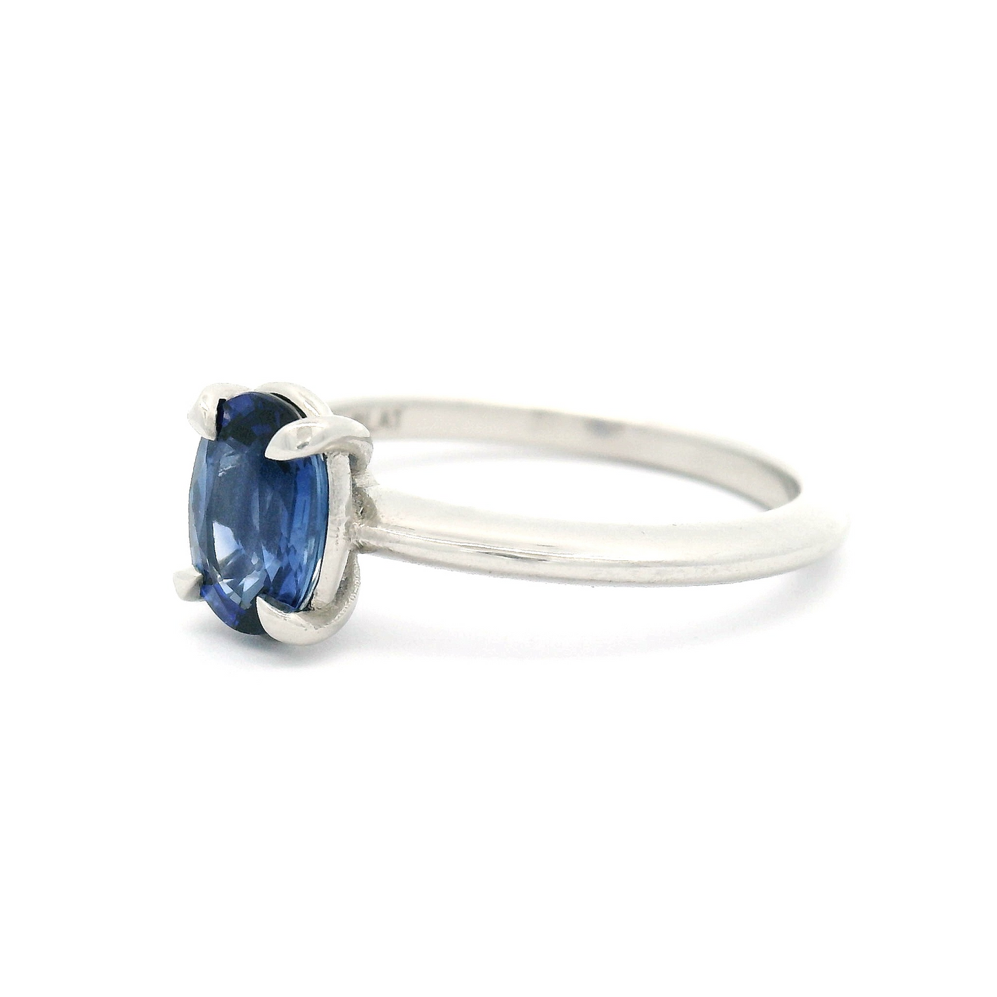 Platinum 1.01ct Oval Blue Sapphire Solitaire