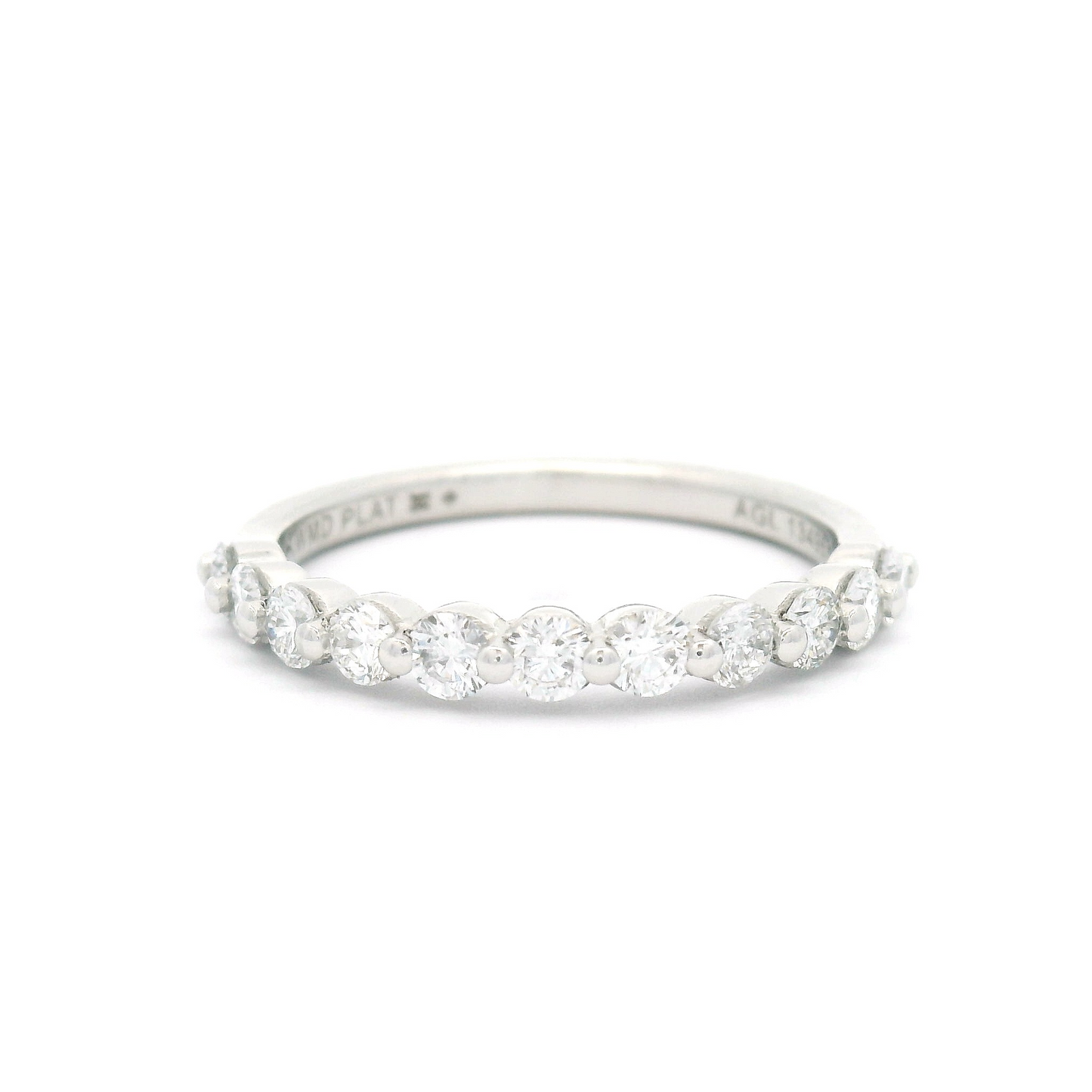 Platinum Shared-Claw Half Eternity Band with 0.59cts Lab-Grown Diamonds