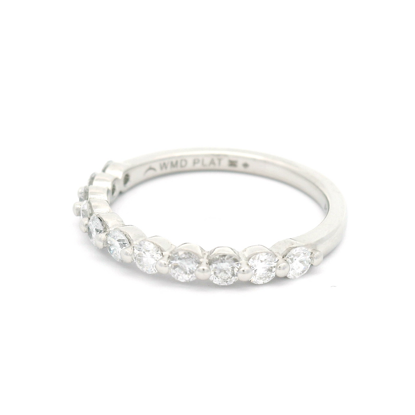 Platinum Shared-Claw Half Eternity Band with 0.59cts Lab-Grown Diamonds