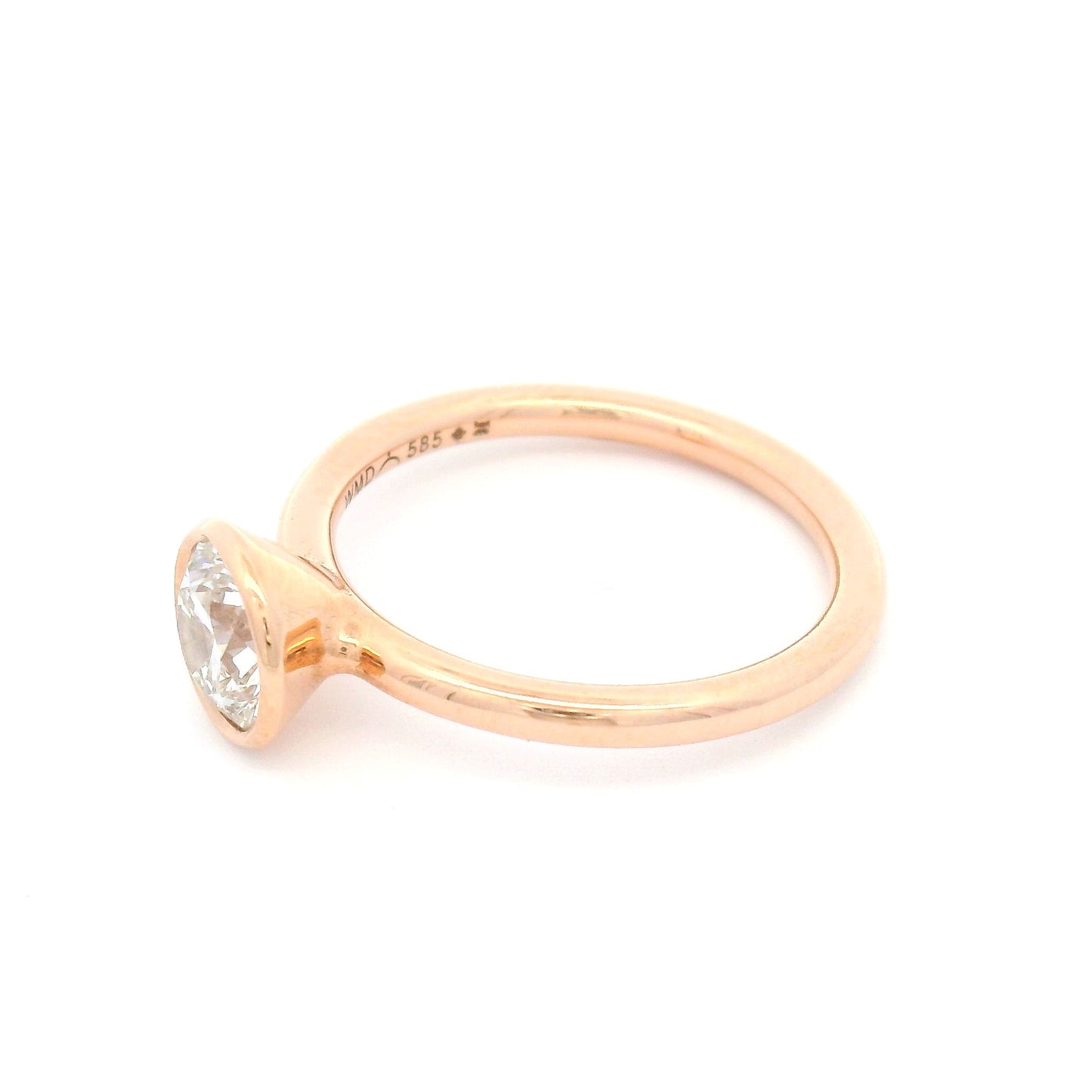 14k Rose Bezel-Set Solitaire with 1.05ct Lab-Grown Diamond