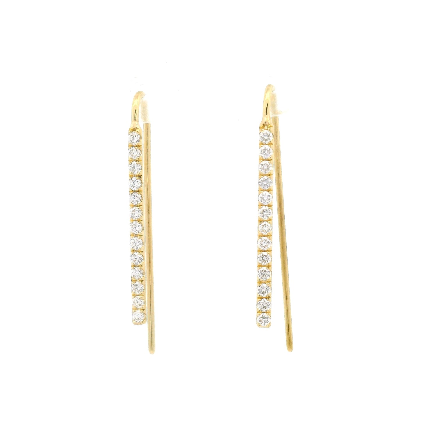 18k Yellow Drop Earrings with 0.46cts Natural Diamonds