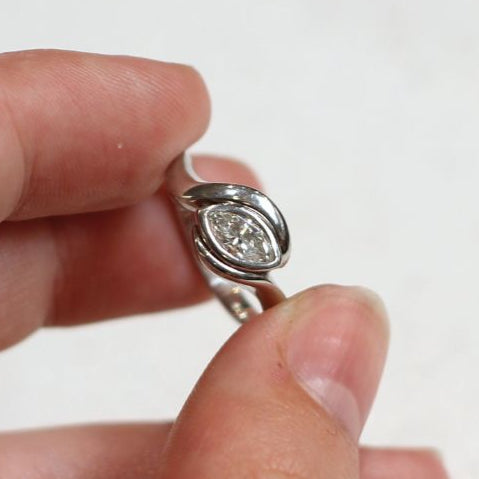 Platinum Bezel Set Solitaire with 0.44ct Marquise