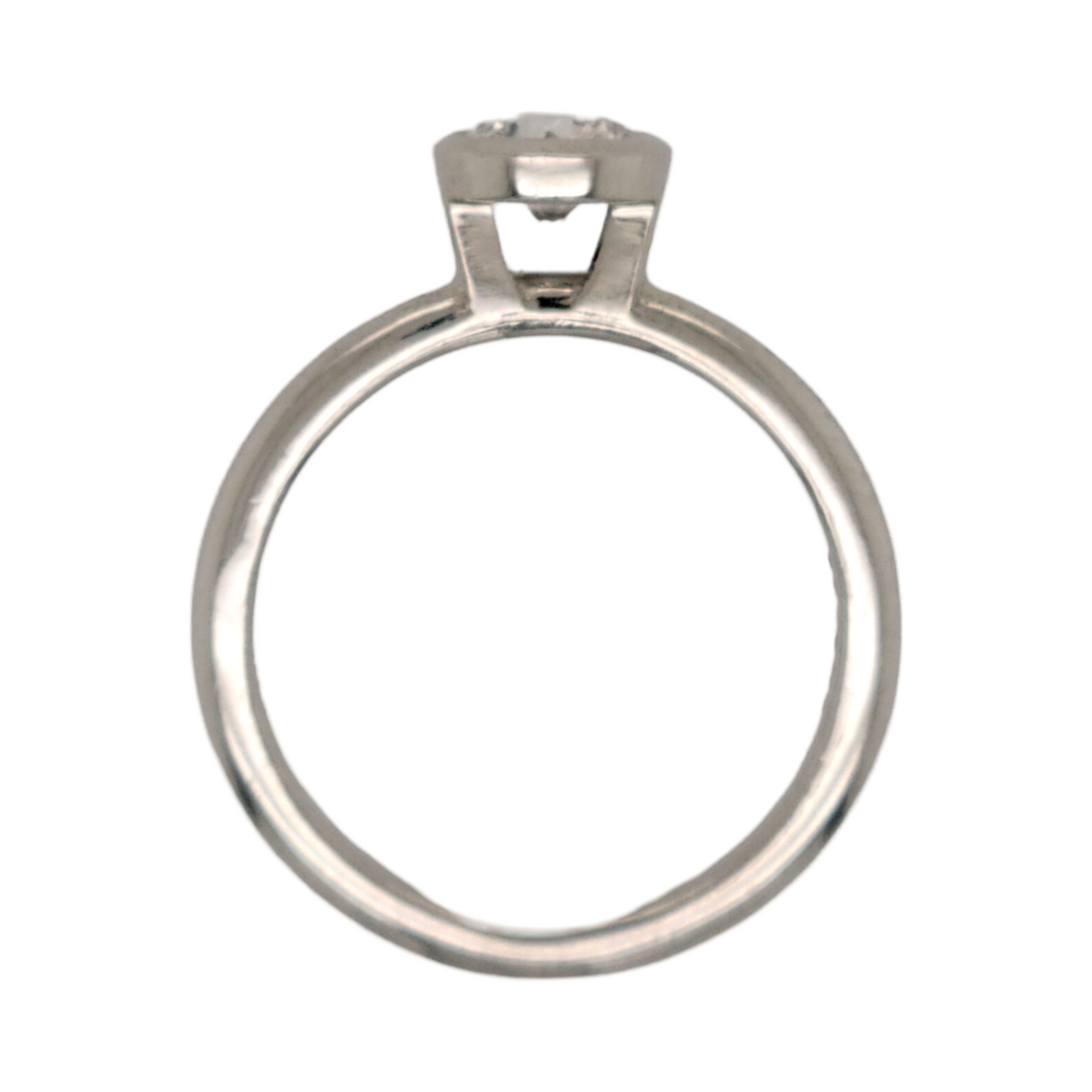 14k White Bezel Set Solitaire with 0.64ct Diamond