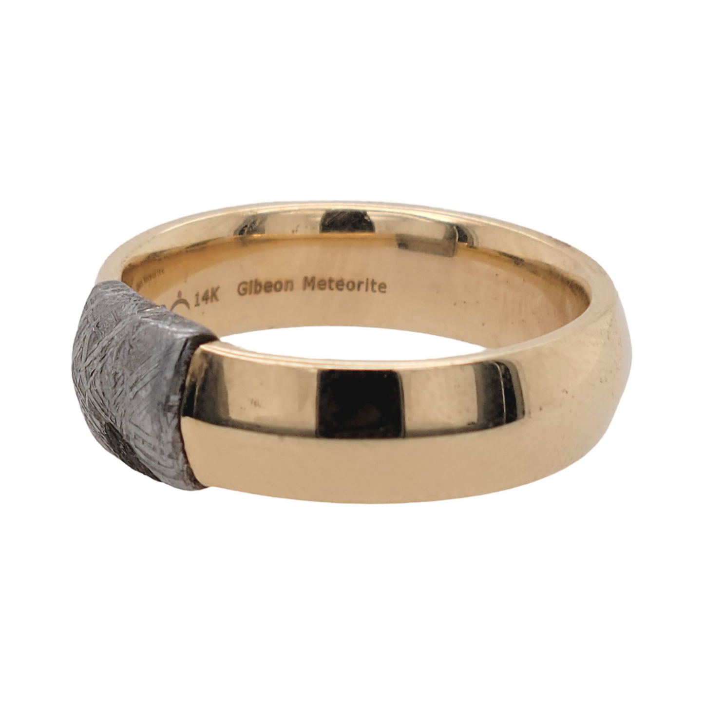 14k Yellow Band with Gibeon Meteorite Section