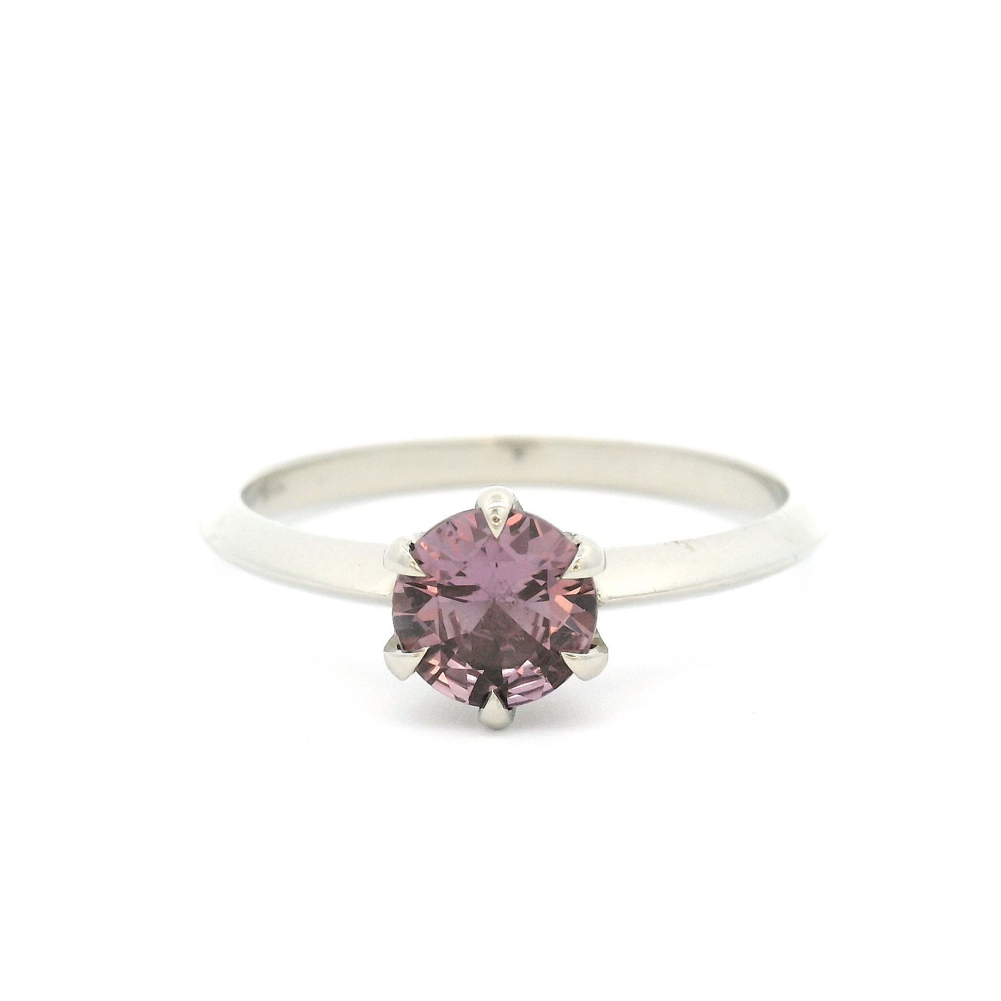 14k White Solitaire with 1.0ct Pink Sapphire