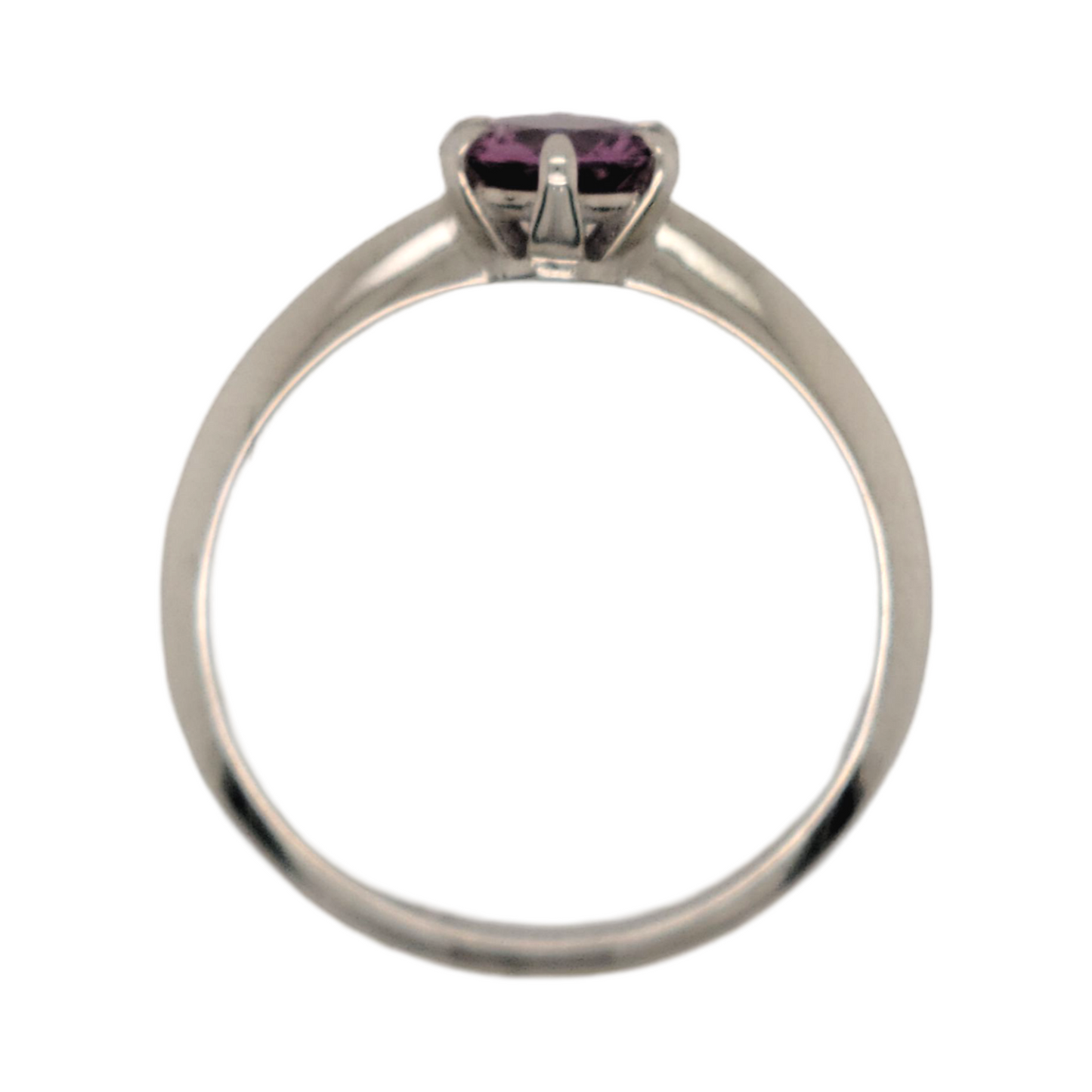 14k White Solitaire with 1.0ct Pink Sapphire