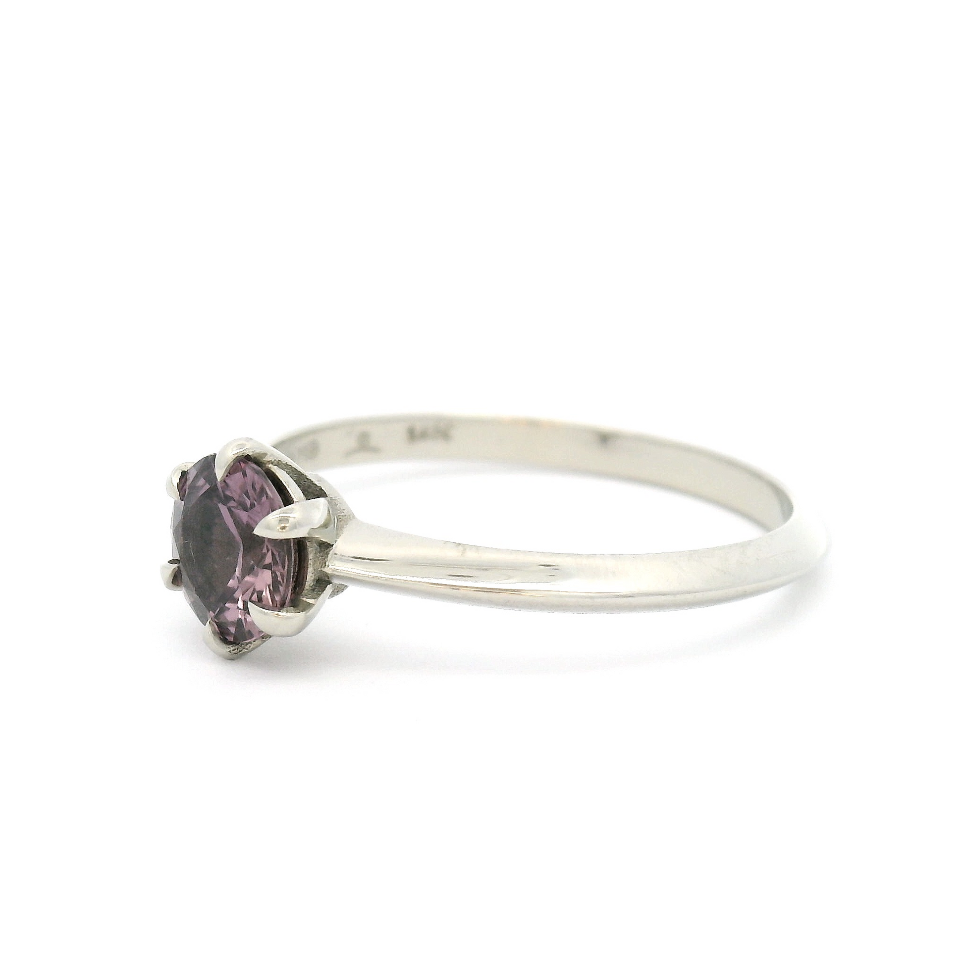 14k White Solitaire with 1.0ct Pink Sapphire