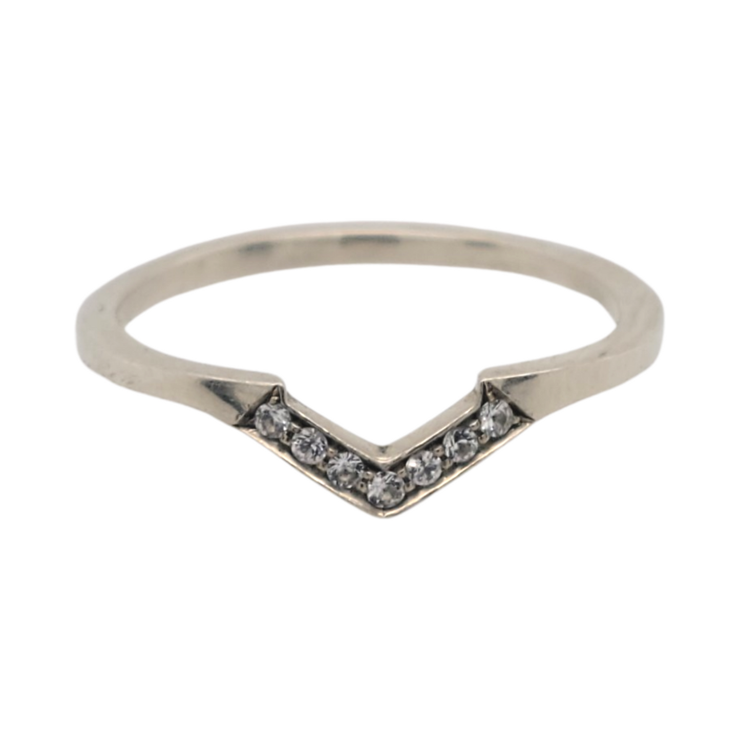 White Sapphire Contour Band