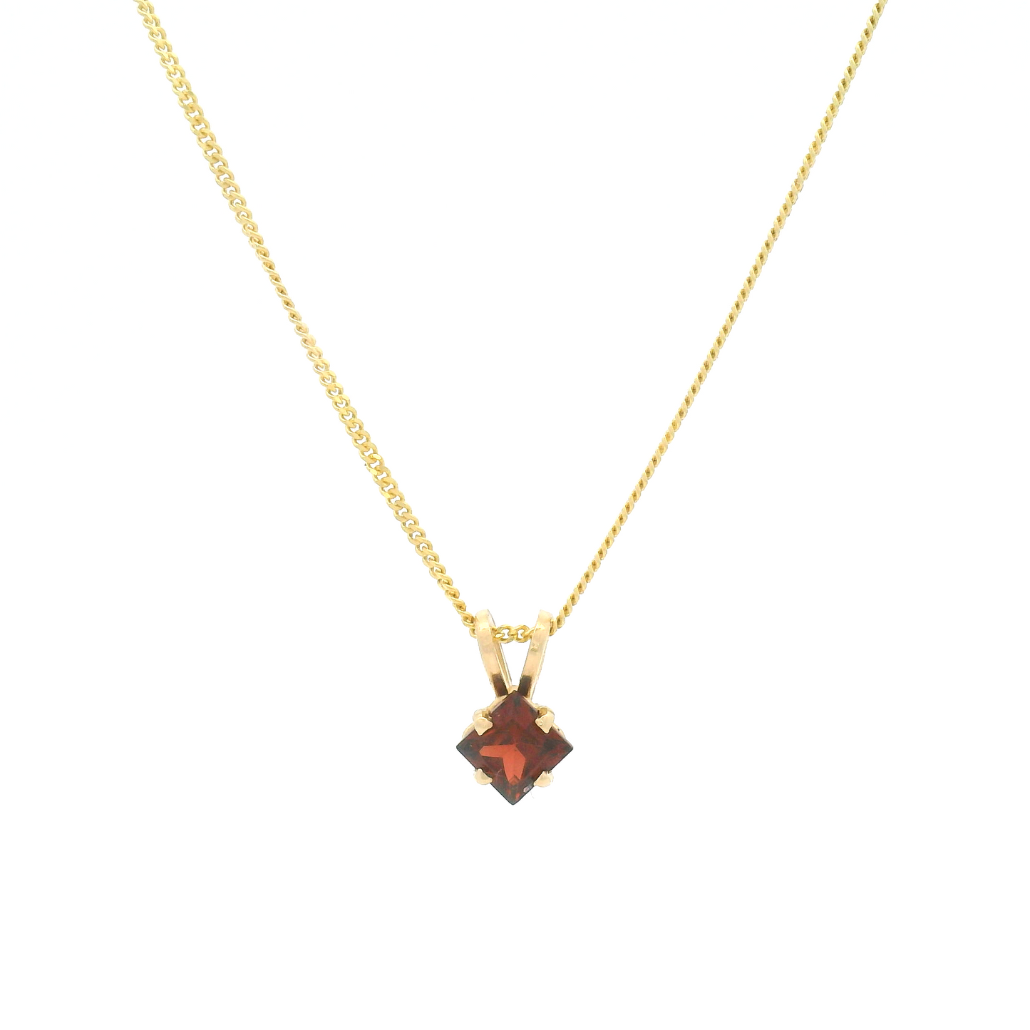 Square-Cut Garnet Necklace